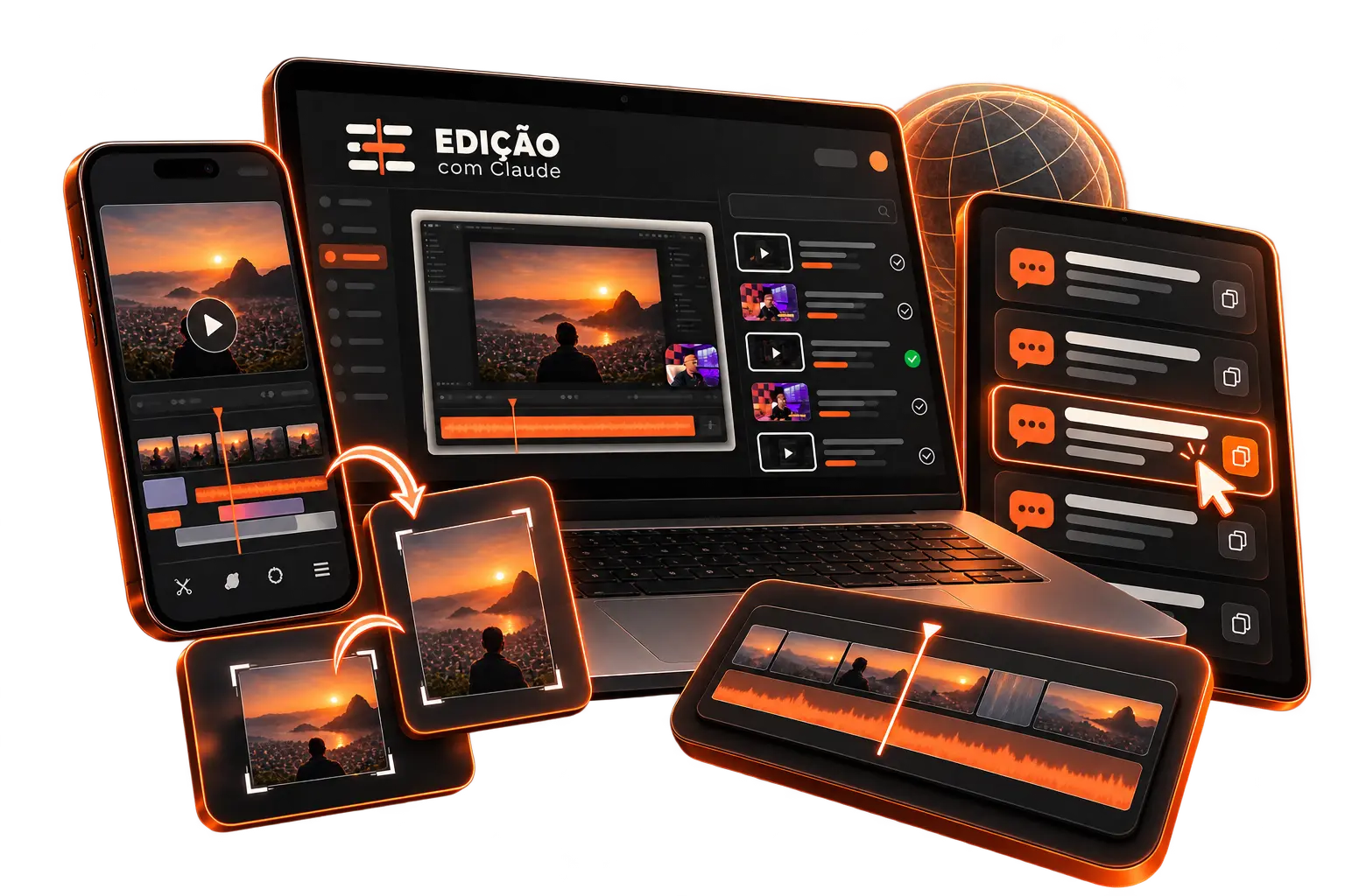 Pacote do curso Edição com Claude: notebook com as aulas, duas skills e a biblioteca de prompts.
